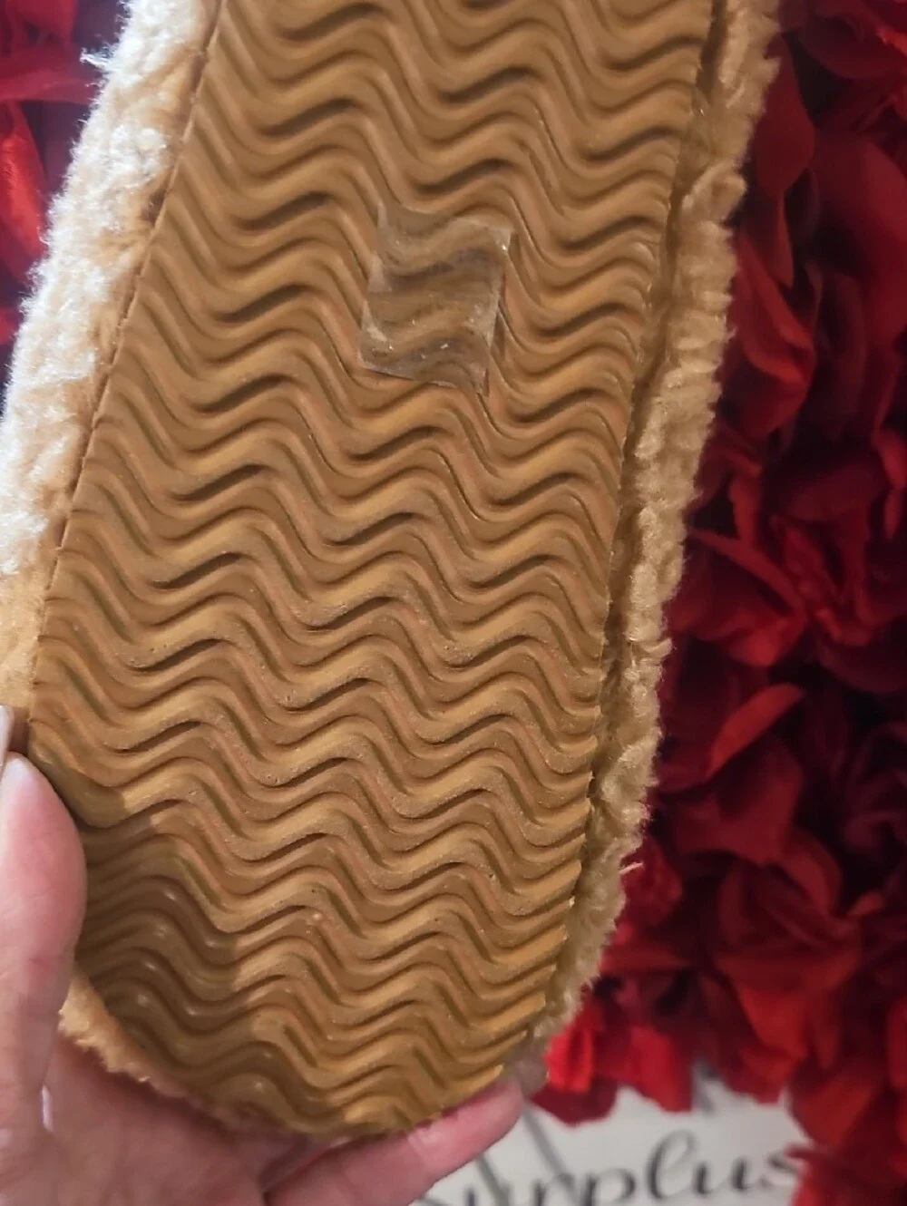 IB New Cozy Women's Fur-Lined Slip-On Tan Shoes Hard Bottom Size 7